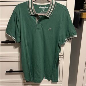 Aeropostale Green Polo Shirt with Gray Trim